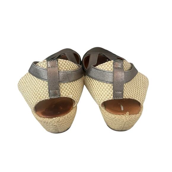 Gentle Souls Lena Espadrille Wedge Women’s Size 9 Slip On Metallic Leather - Picture 8 of 16